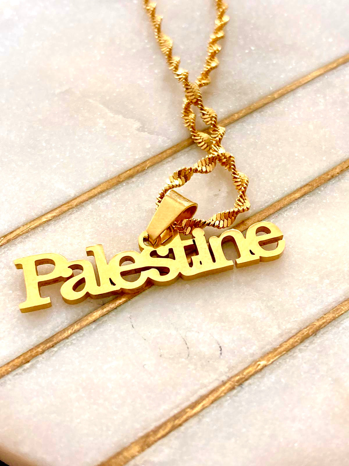 Stainless Steel Palestine  Pendant Necklace For Men Women.
