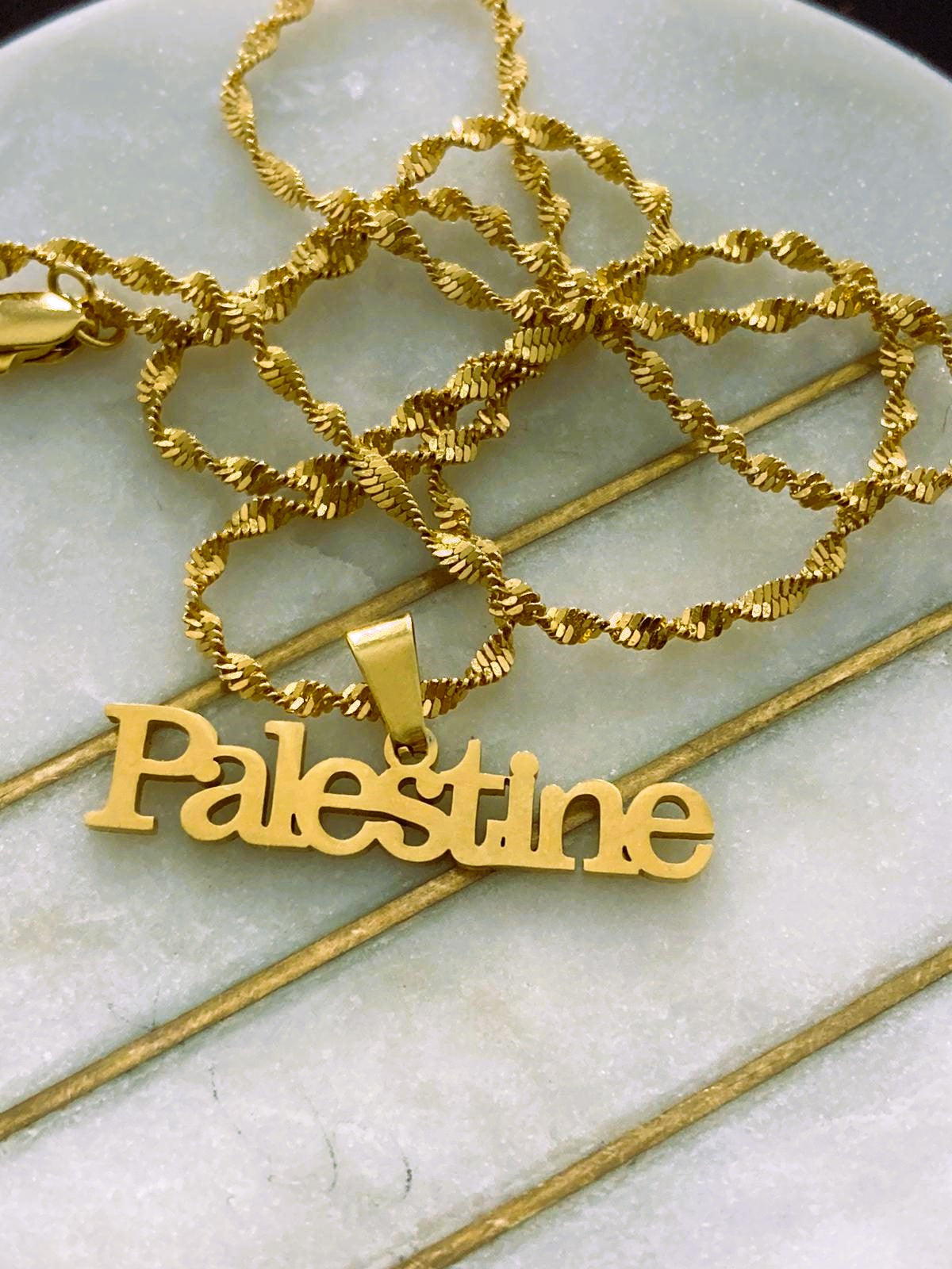 Stainless Steel Palestine  Pendant Necklace For Men Women.