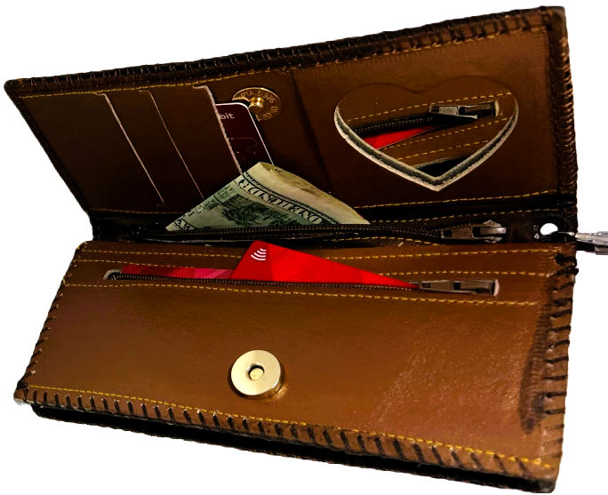 Handmade wallet for women, made from cow leather (Jumanah جمانة) جلدطبيعي