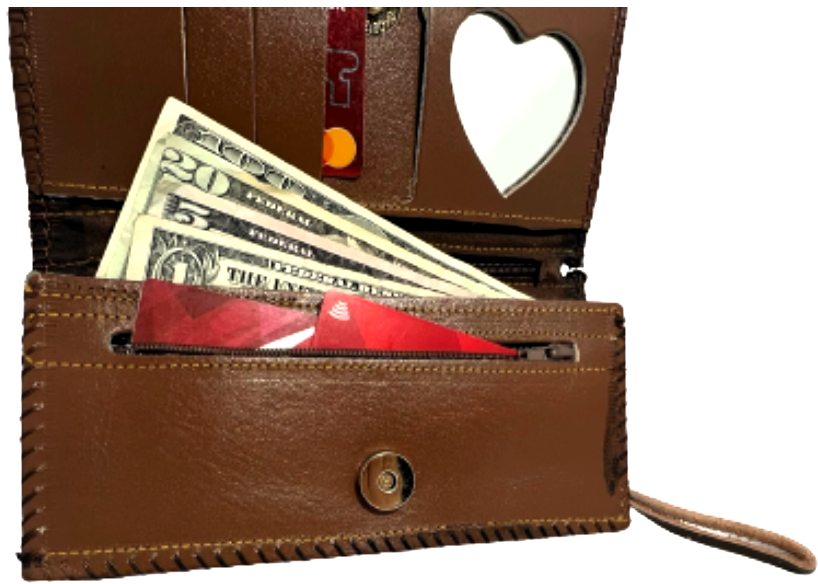Handmade wallet for women, made from cow leather (Jumanah جمانة) جلدطبيعي