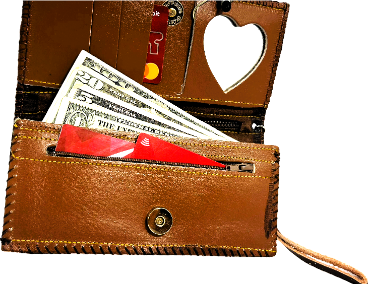 Handmade wallet for women, made from cow leather.( Shahad شهد) جلد طبيعي