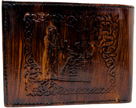 Men Handmade wallet of leather.   Hammurabi and Harp (جلد طبيعي)
