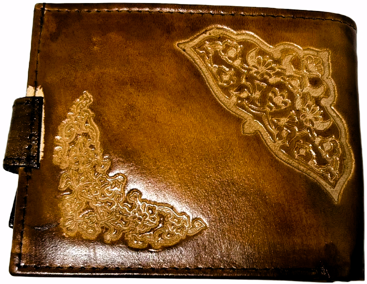 Men Handmade wallet of leather. Landmarks of Iraqi (جلد طبيعي)