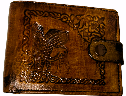 Men Handmade wallet of leather. Lamassu (جلد طبيعي)