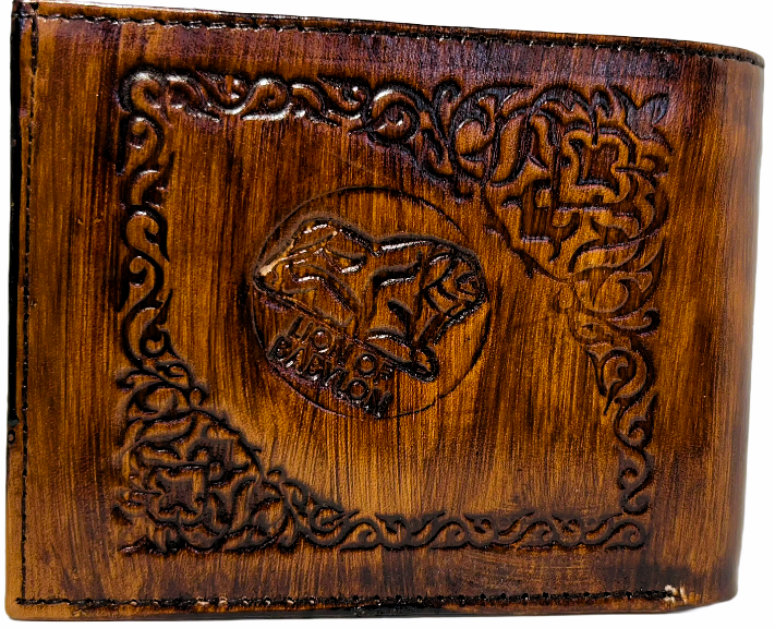 Men Handmade wallet of leather. Lion of Babylon (جلد طبيعي)