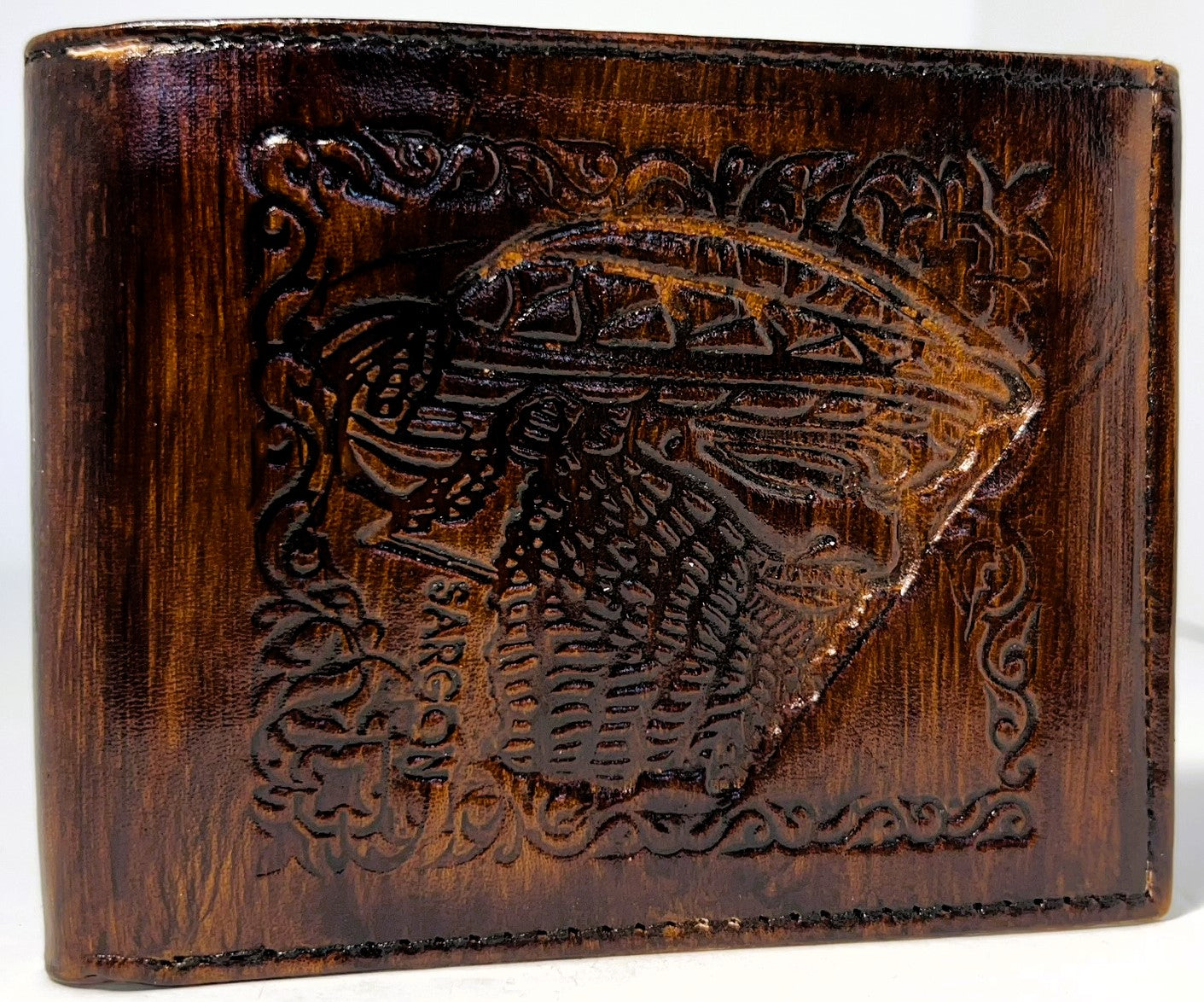 Men Handmade wallet of leather.  Sargon of Akkad (جلد طبيعي)