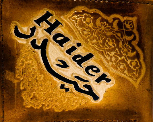Handmade wallet for men, made from cow leather. (Haider حيدر ) جلد طبيعي