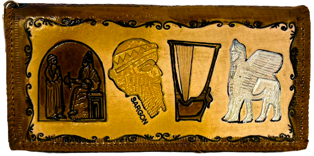 Handmade wallet for women, made from cow leather. (Harp and Hatra)  جلد طبيعي, القيثارة