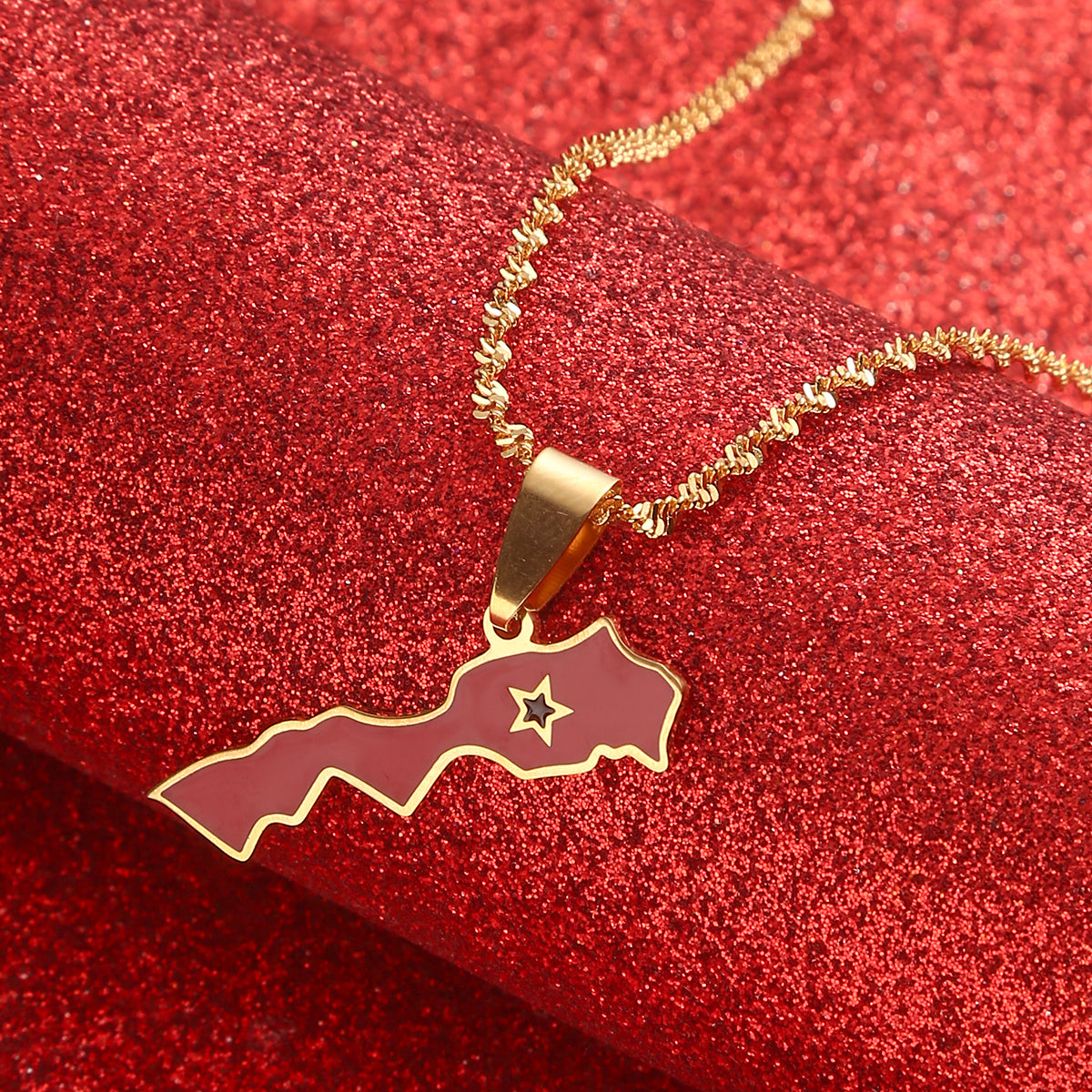 Flag map Necklace of Morocco
