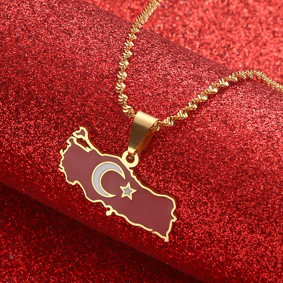 Flag map Necklace of Turkey