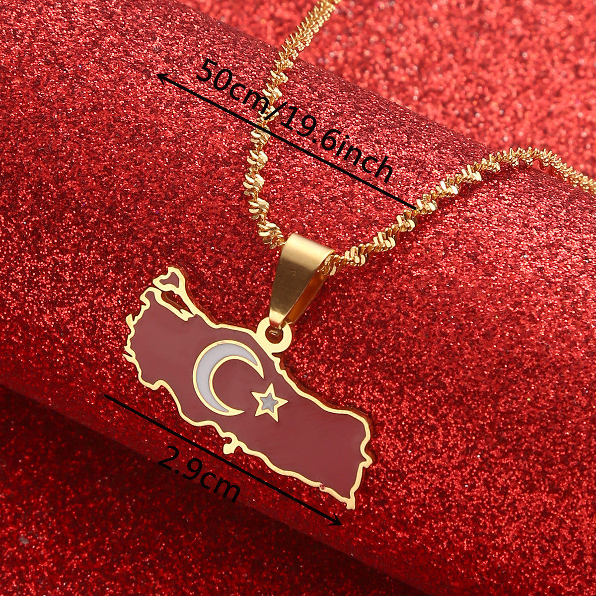 Flag map Necklace of Turkey