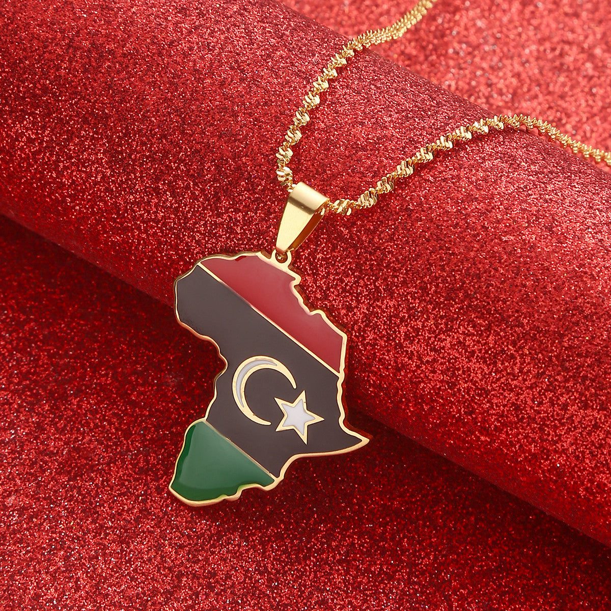 Flag map Necklace of Libya