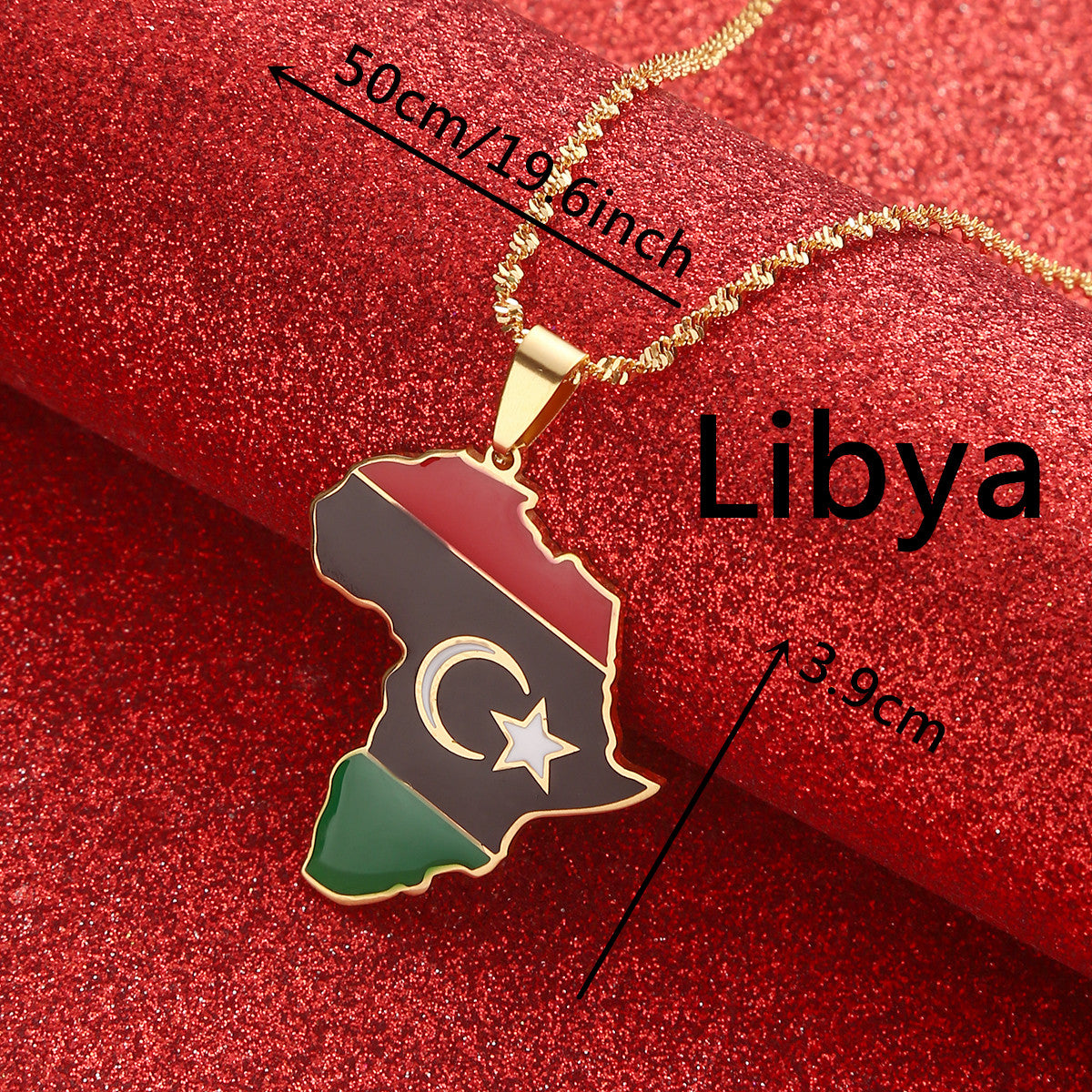 Flag map Necklace of Libya