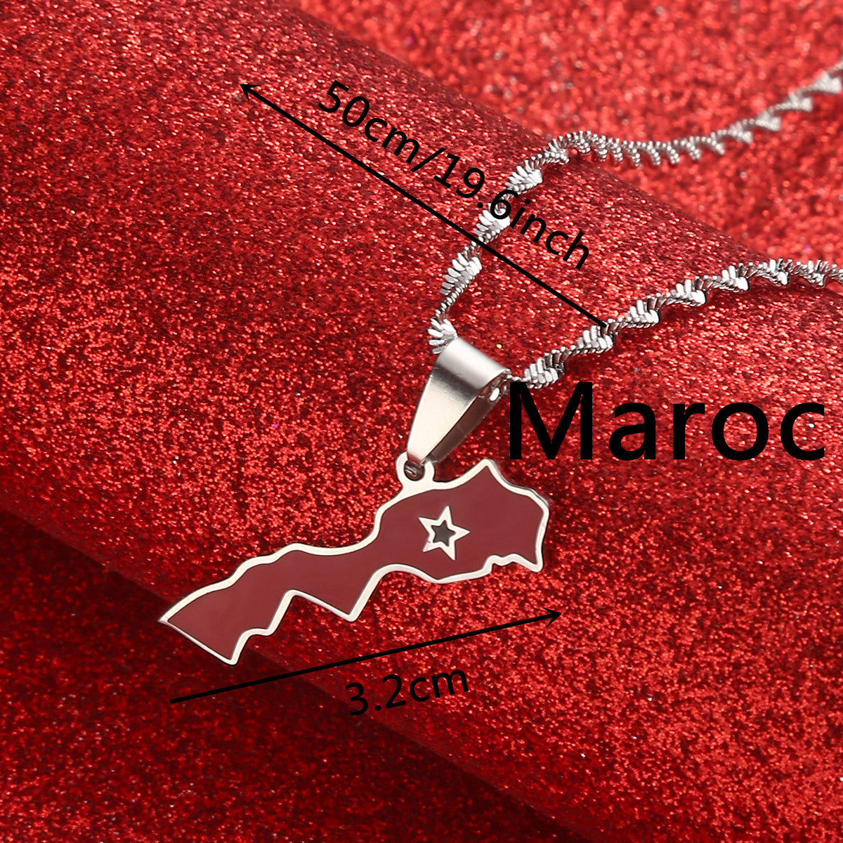 Flag map Necklace of Morocco