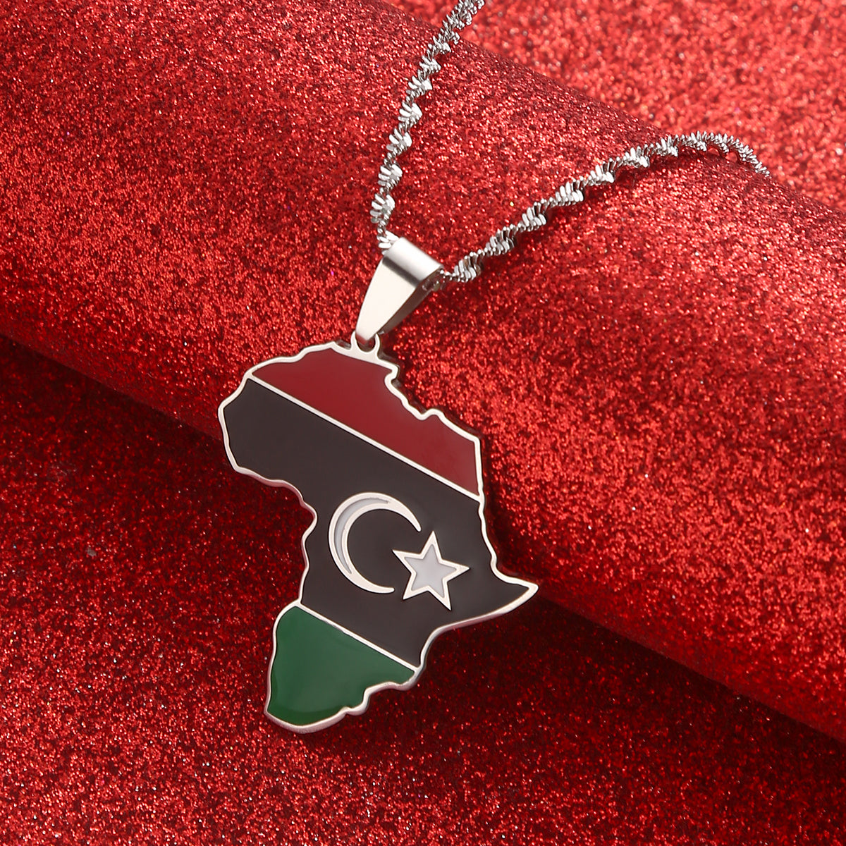 Flag map Necklace of Libya