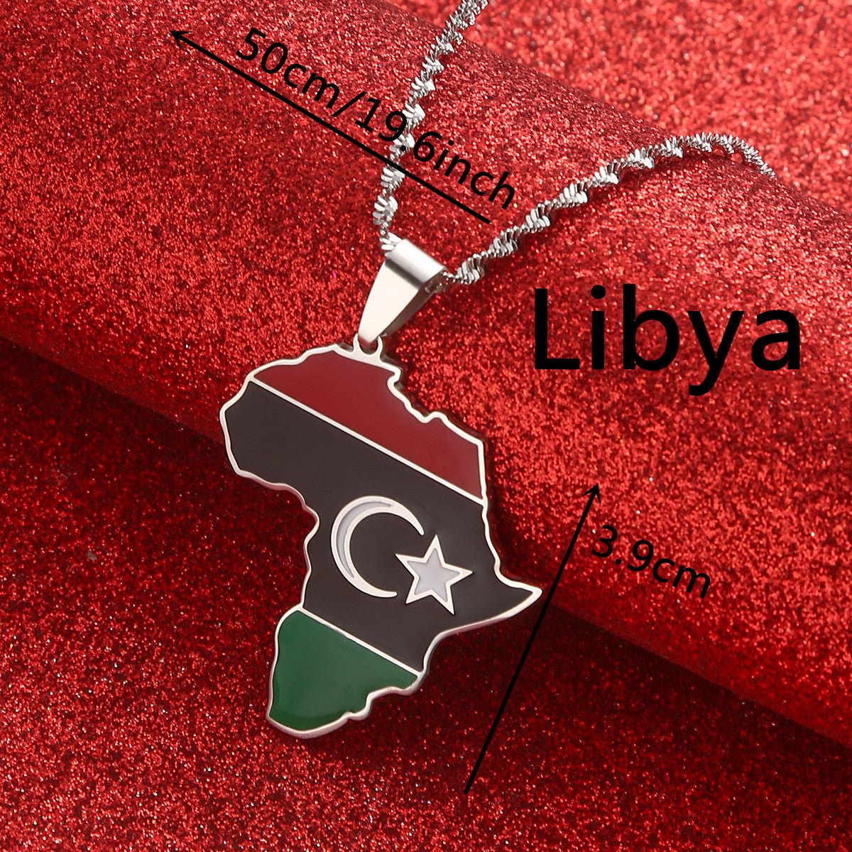 Flag map Necklace of Libya