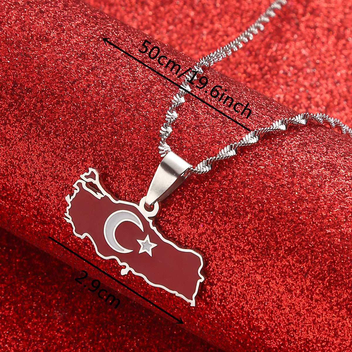 Flag map Necklace of Turkey