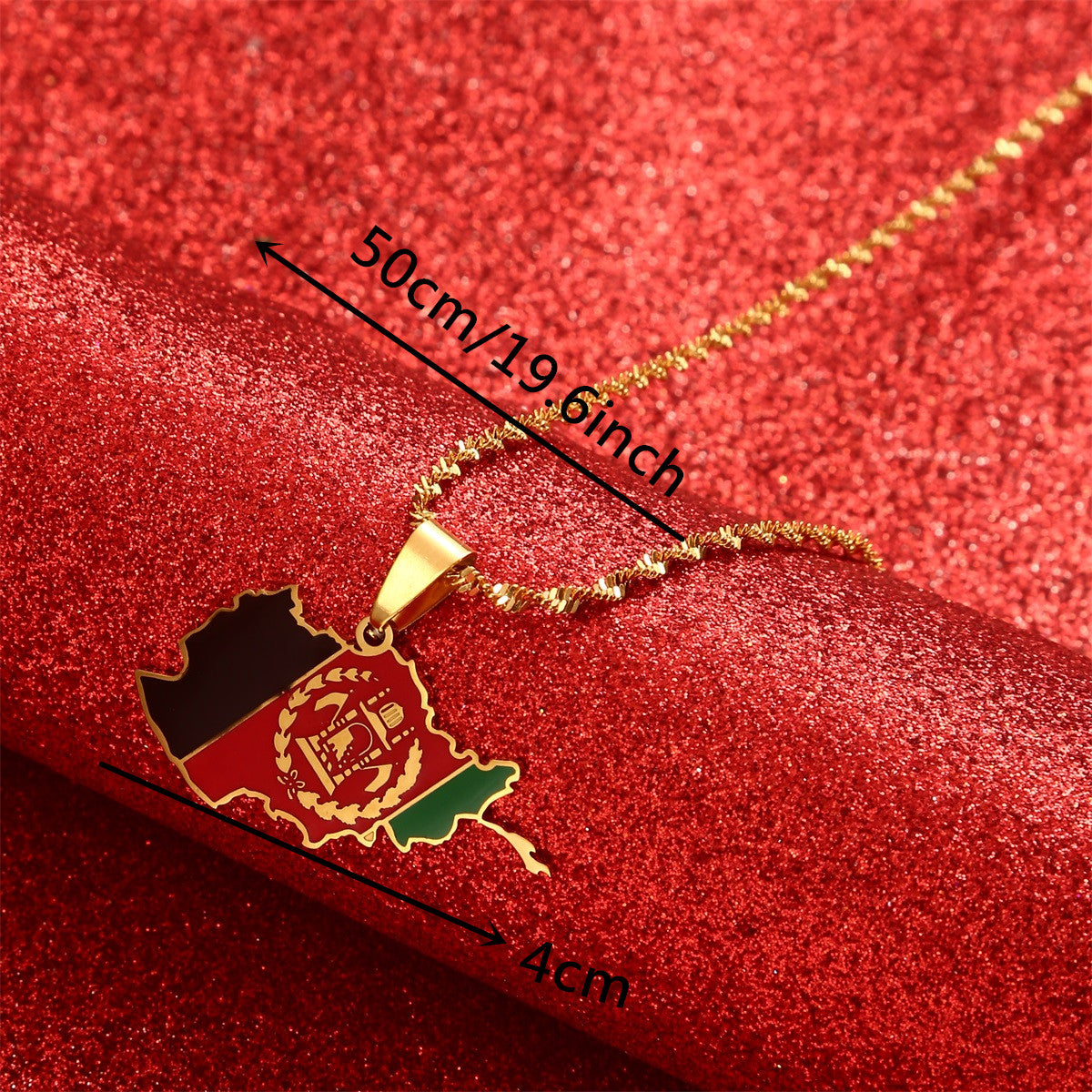 Afghanistan Map With Flag Pendant Necklaces For Women Men