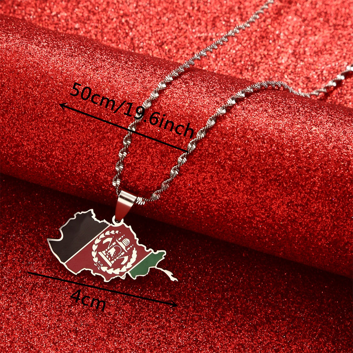 Afghanistan Map With Flag Pendant Necklaces For Women Men