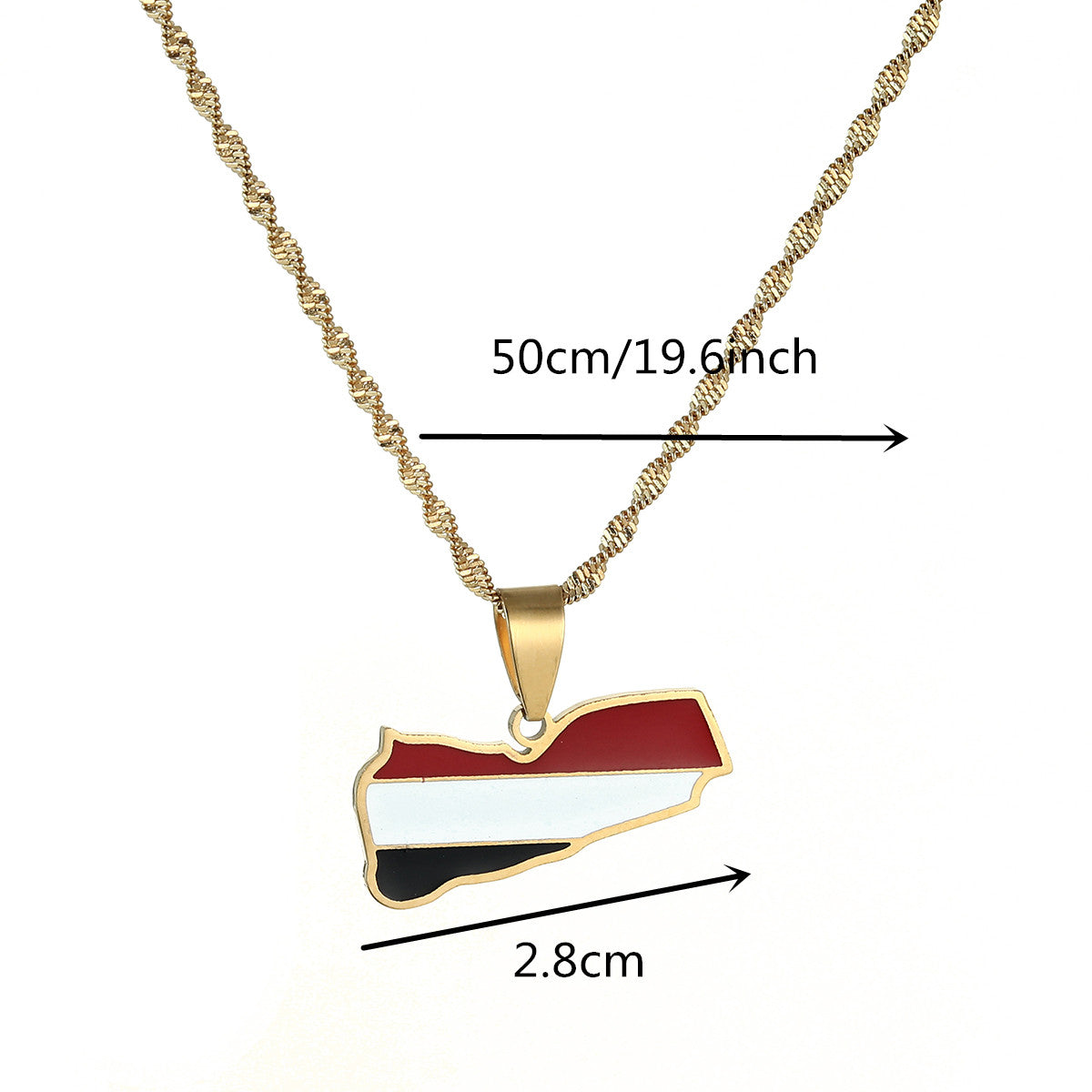 Yemen Flag and Map Necklace