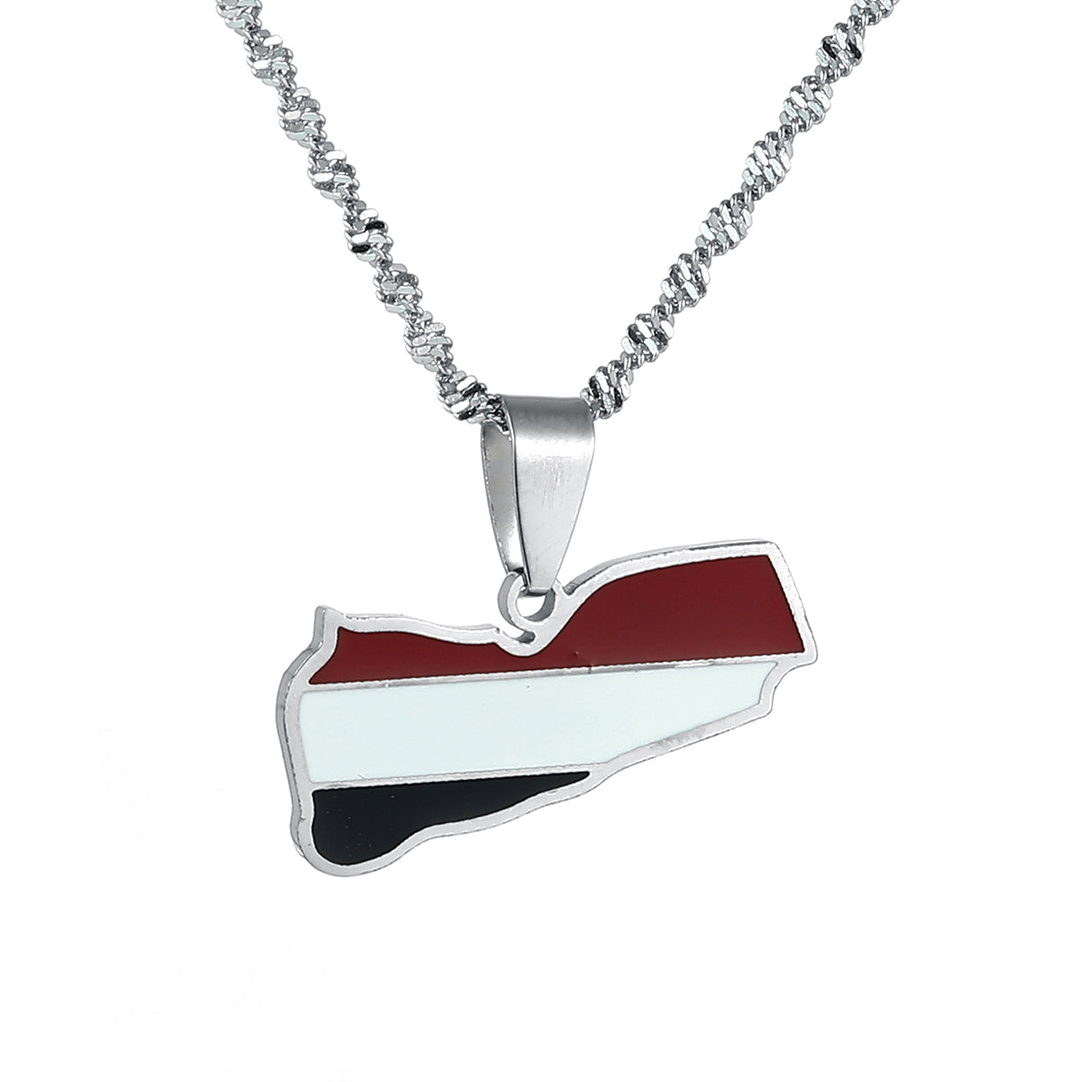 Yemen Flag and Map Necklace