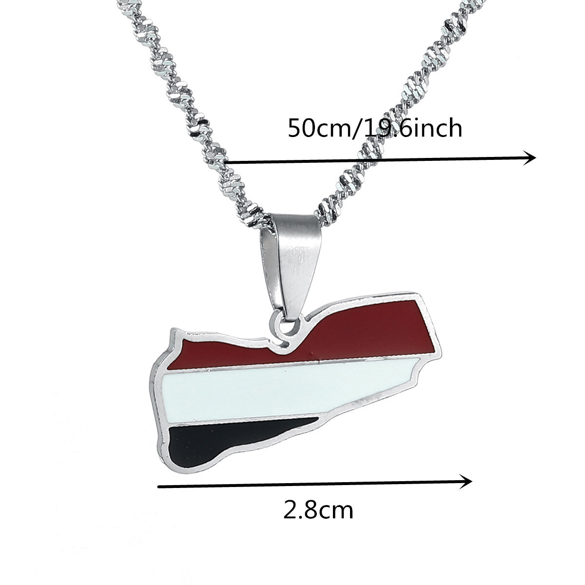 Yemen Flag and Map Necklace