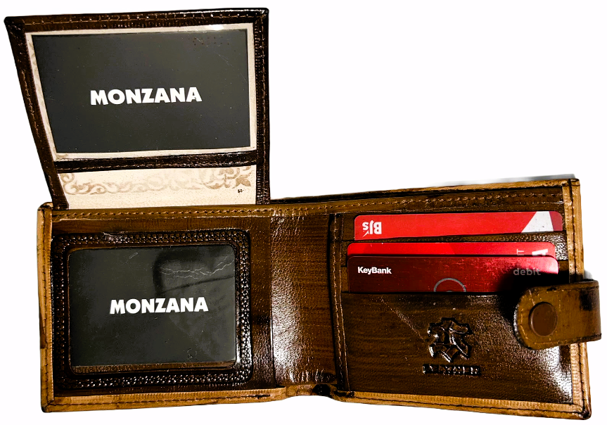 Handmade wallet for men, made from cow leather. (Hussain حُسَين ) جلد طبيعي