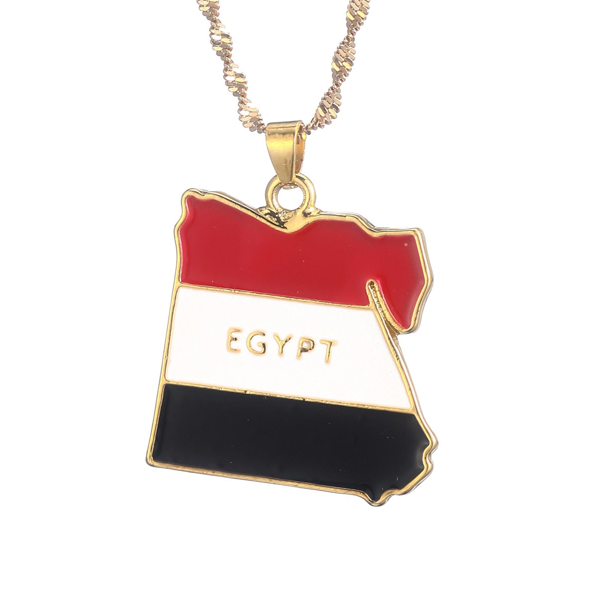 Egypt Country Map & Flag Necklace Pendant for Women/Men Gold Color Jewelry Egyptians necklaces Gifts