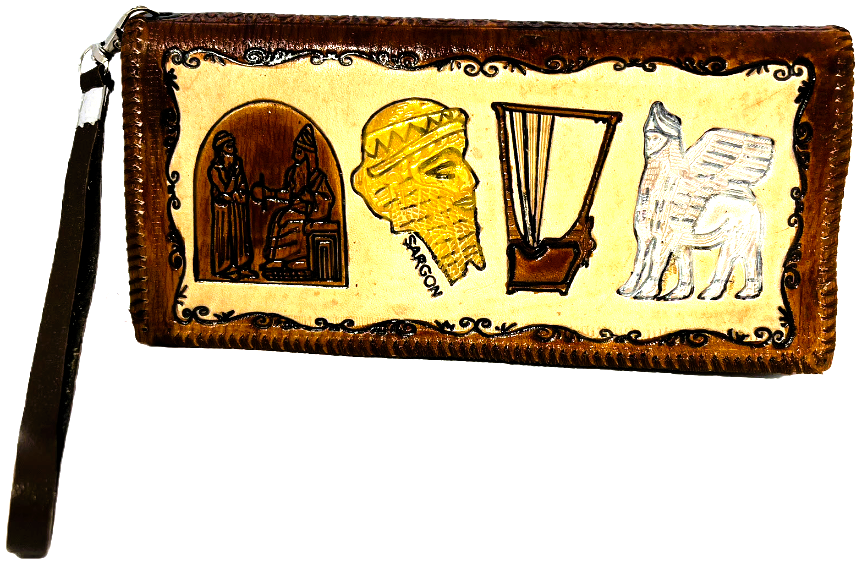 Handmade wallet for women, made from cow leather. (Queen of Hatra  ملكة الحَضر) جلد طبيعي