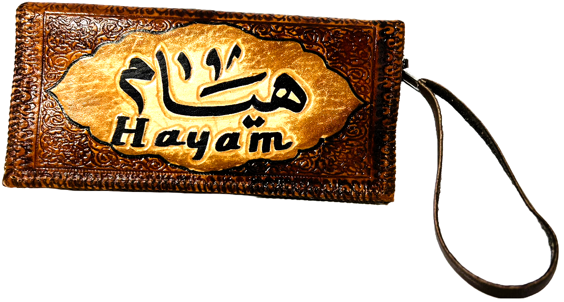 Handmade wallet for women, made from cow leather (Hayam هيام) جلد طبيعي