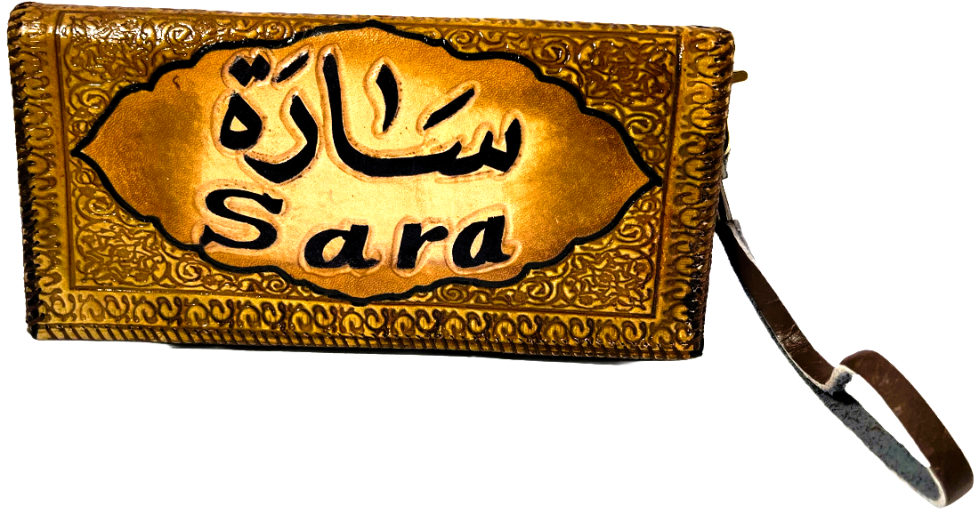 Handmade wallet for women, made from cow leather. ( Sara سارة) جلد طبيعي