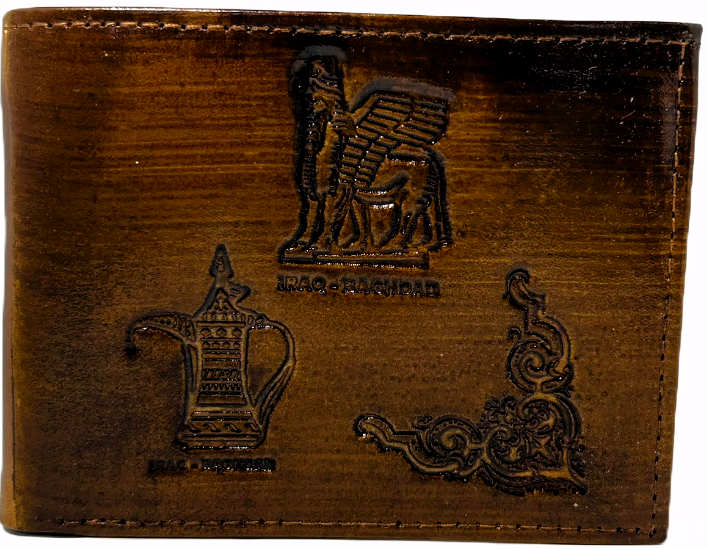 Handmade wallet for men, made from cow leather. (Muhanned مُهَنَد ) جلد طبيعي