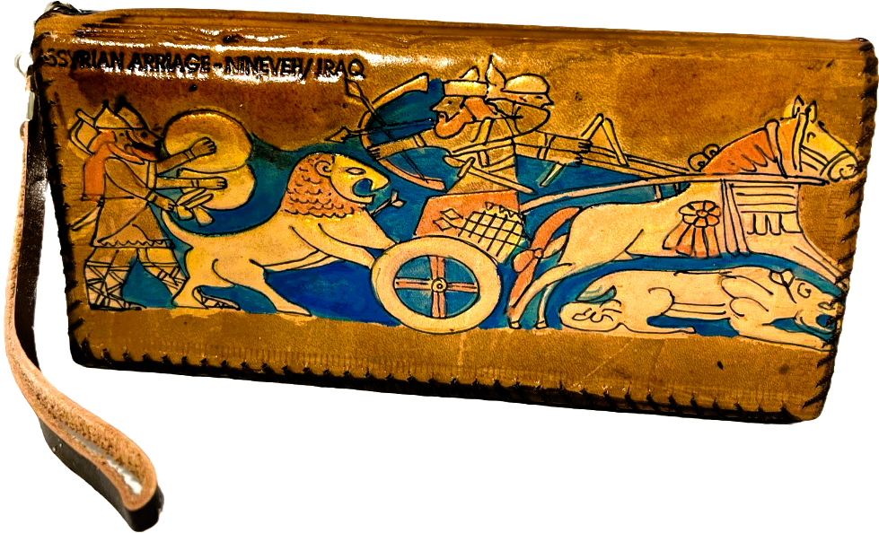 Handmade wallet for women, made from cow leather. (Fatima فاطمة) جلد طبيعي