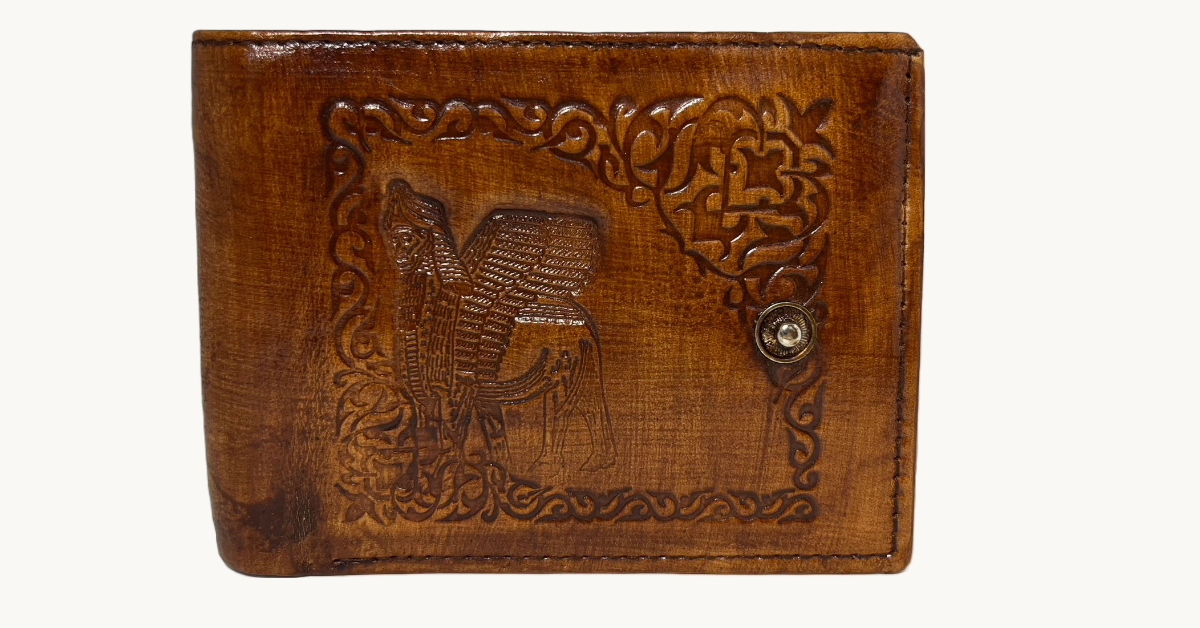 Handmade wallet of leather. Sargon of Akkad (جلد طبيعي)