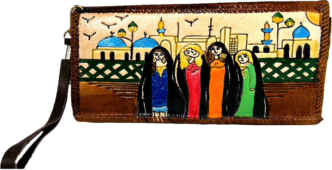 Handmade wallet for women, made from cow leather. جلد طبيعي