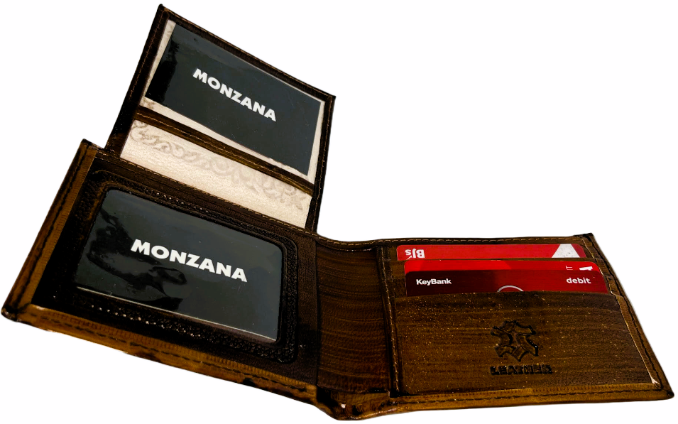 Handmade wallet for men, made from cow leather. (Hussain حُسَين ) جلد طبيعي