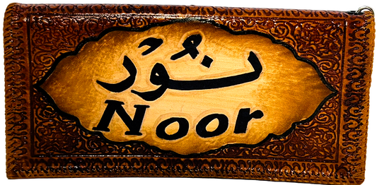 Handmade wallet for women, made from cow leather ( Noor نور)  جلد طبيعي