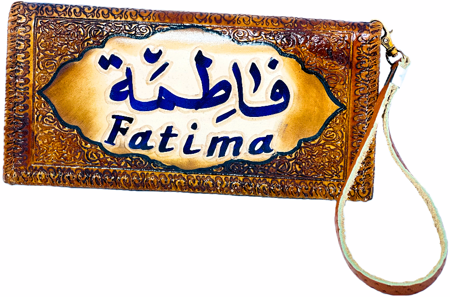 Handmade wallet for women, made from cow leather. (Fatima فاطمة) جلد طبيعي
