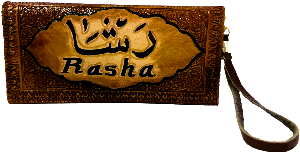 Handmade wallet for women, made from cow leather. ( Rasha رَشا) جلد طبيعي