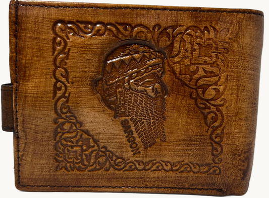 Handmade wallet of leather. Sargon of Akkad (جلد طبيعي)