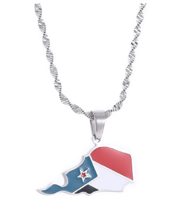 Flag map Necklace of South Yemen