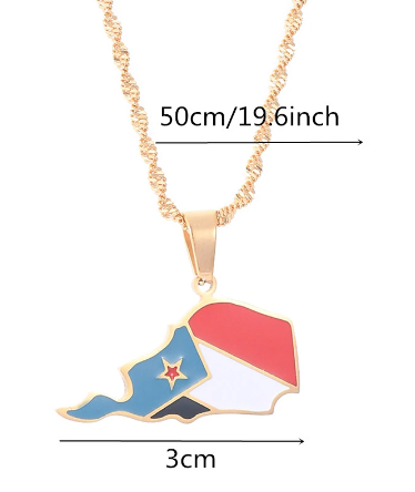 Flag map Necklace of South Yemen