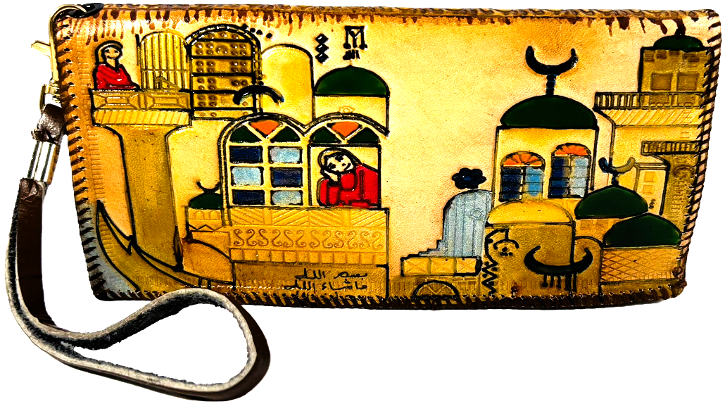Handmade wallet for women, made from cow leather. ( Zahraa زَهراء ). جلد طبيعي