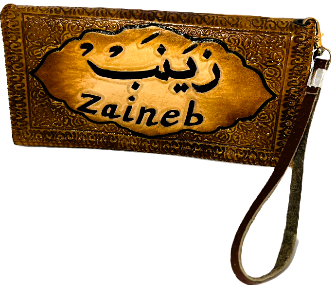 Handmade wallet for women, made from cow leather. ( Zaineb زَينَب ) جلد طبيعي