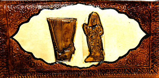 Handmade wallet for women, made from cow leather. (Harp and Hatra)  جلد طبيعي, القيثارة