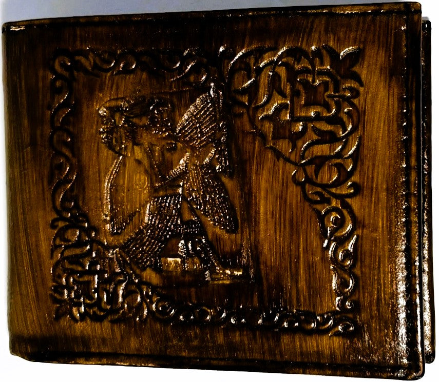 Men Handmade wallet of leather.  Sargon of Akkad (جلد طبيعي)