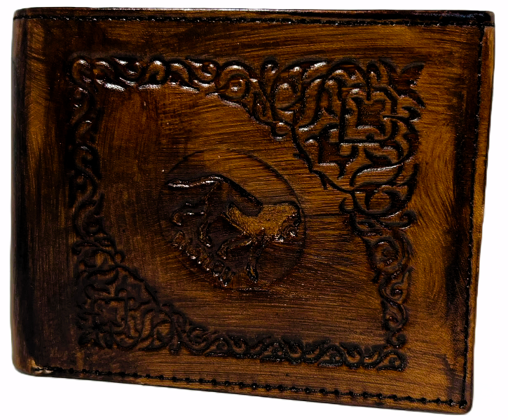 Men Handmade wallet of leather.   Hammurabi and Harp (جلد طبيعي)