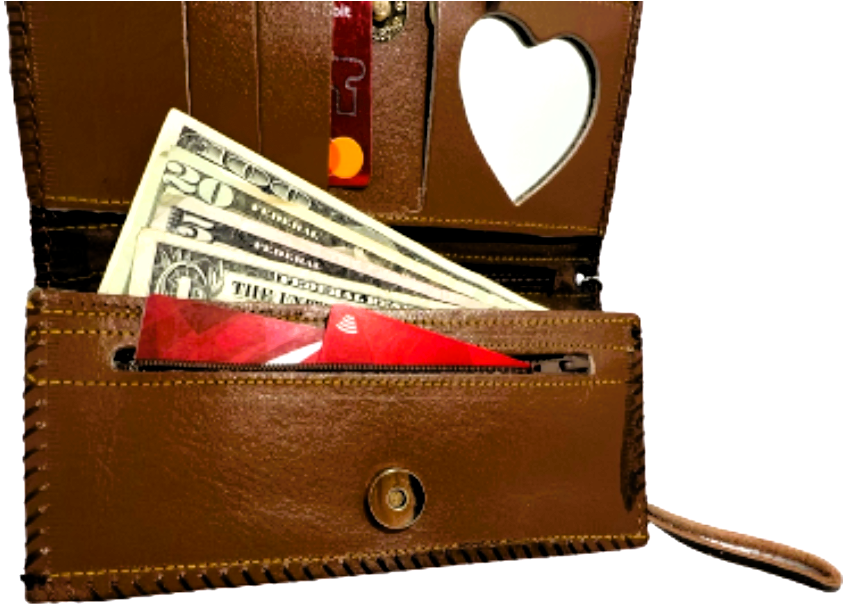 Handmade wallet for women, made from cow leather.( Huda هدى ). جلد طبيعي