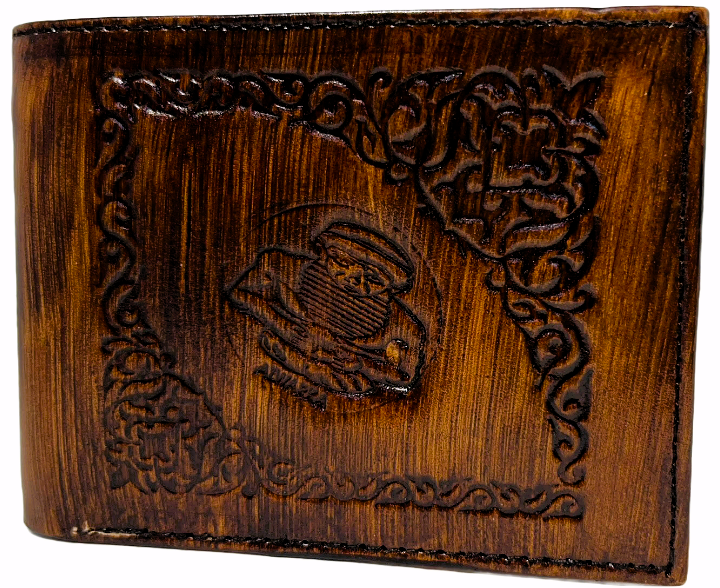 Men Handmade wallet of leather. Lion of Babylon (جلد طبيعي)