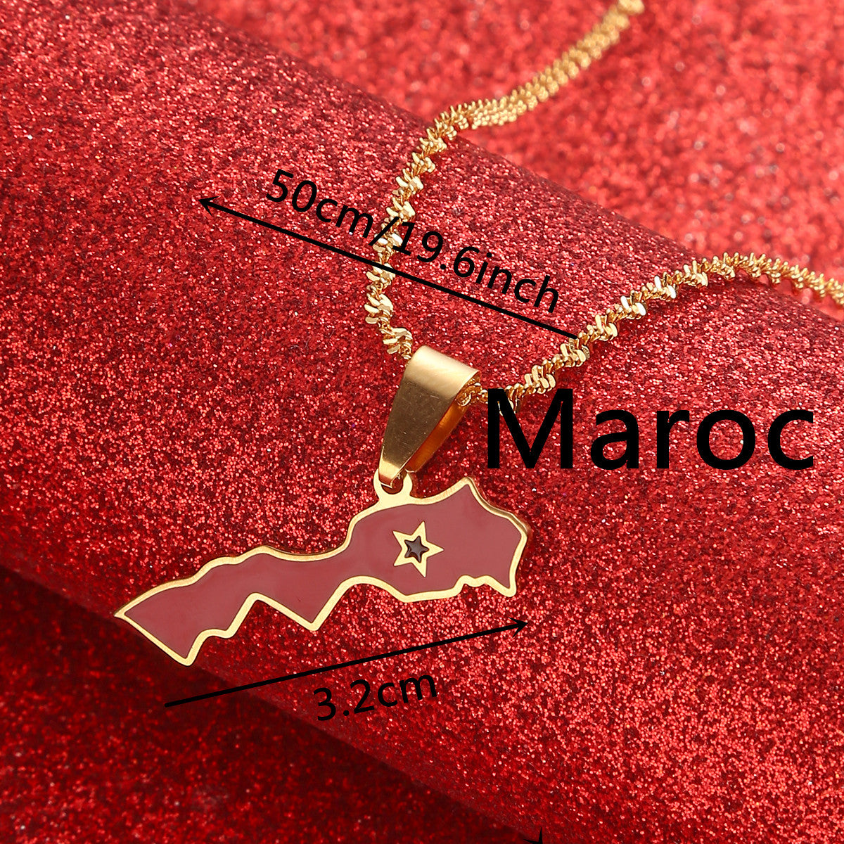 Flag map Necklace of Morocco